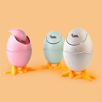 

Mini Cartoon Trash Can Irregular Shape Desktop Garbage Bag Creative Egg Shape Kitchen Holder Trash Bin Household Cleaning Tools