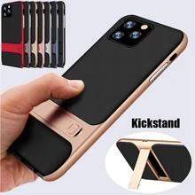 Для iPhone 11 Pro Max Чехлы ударопрочный чехол из смешанных материалов задняя крышка Подставка для Apple iPhone XR X Xs 6 6s s 7 8+ Plus Полный чехол для телефона
