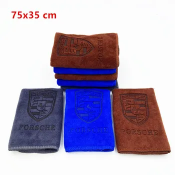 

75x35 For Porsche Boxter Cayman 996 911 Cayenne Car Wash Microfiber Towel Car Cleaning Drying Cloth Hemming