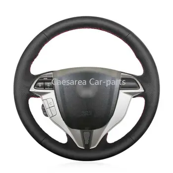 

For Honda Accord 8 Coupe Black artificial leather hand-sewn steering wheel cover