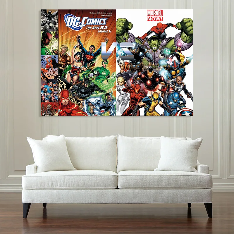 

DC Comics VS Marvel Superhero Canvas Painting Poster Avengers Superman living room decorative Spray paintings Wall pictures