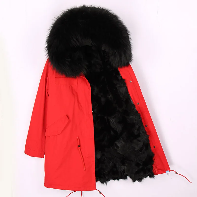 Large size man winter warm jacket raccoon fur collar hooded real fox fur liner outwear long slim parka real fur coat