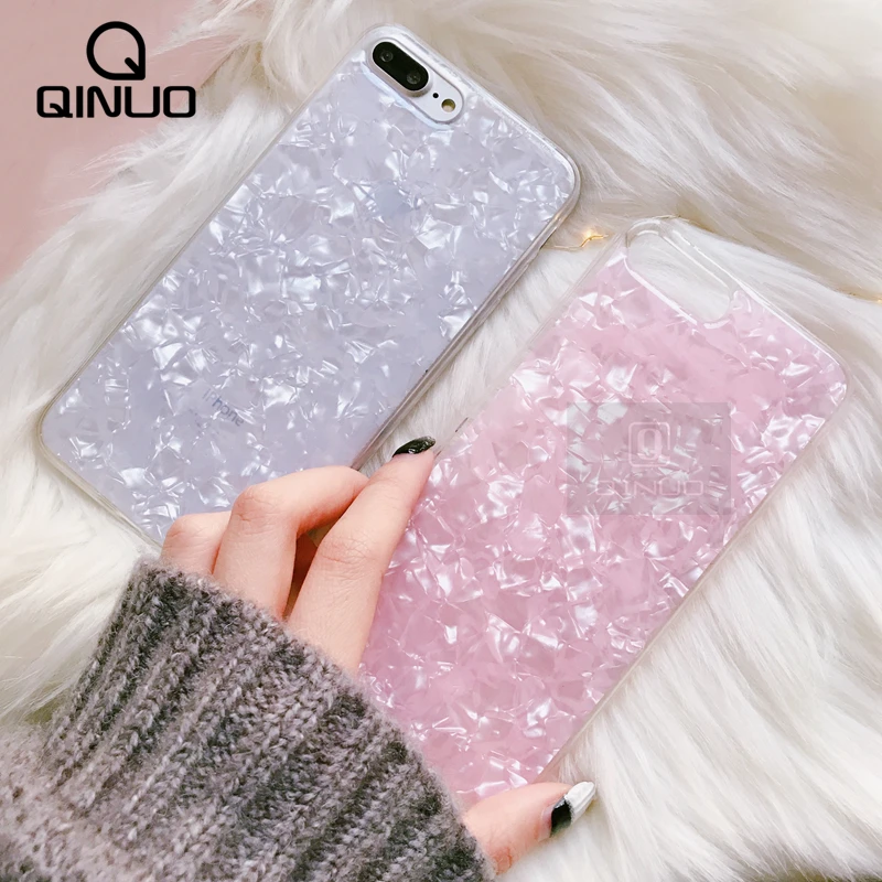 

Luxury Glitter Phone Case For iPhone X XS Max XR Dream Shell Pattern Sequins Back Cover For iphone 7 8 6 6S Plus Soft TPU Coque