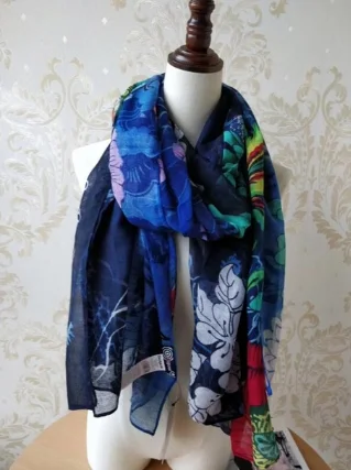 2p женский длинный красный шарф с геометрическим рисунком desigual на осень и весну, подарок на день рождения - Цвет: Пустынный камуфляж