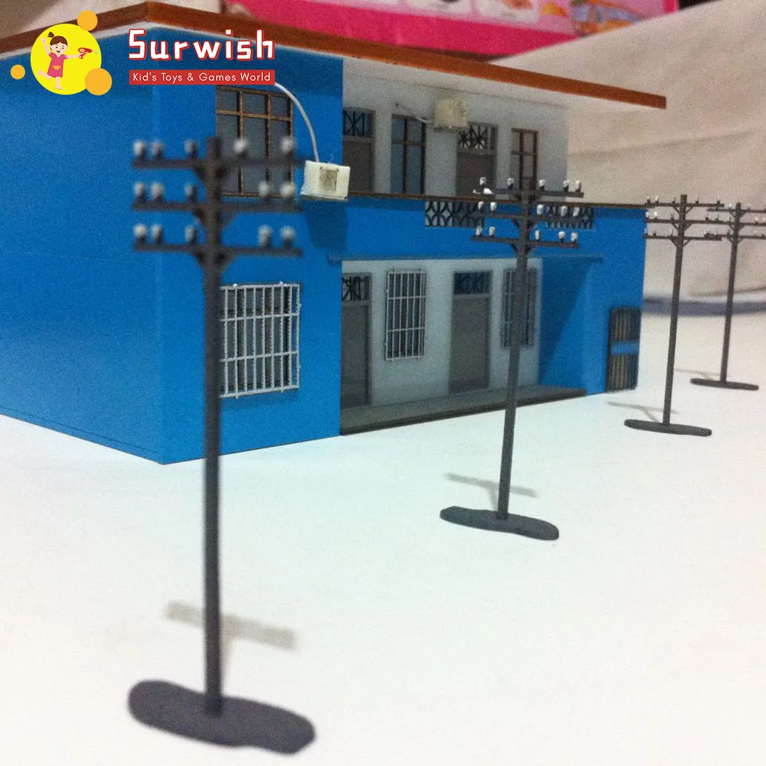 

5Pcs HO 1:87 Scale Utility Pole Model Telegraph Pole Decor For Sand Table Railway Building Scene(Assemble And Color By Yourself)