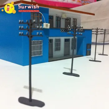 

5Pcs HO 1:87 Scale Utility Pole Model Telegraph Pole Decor For Sand Table Railway Building Scene(Assemble And Color By Yourself)