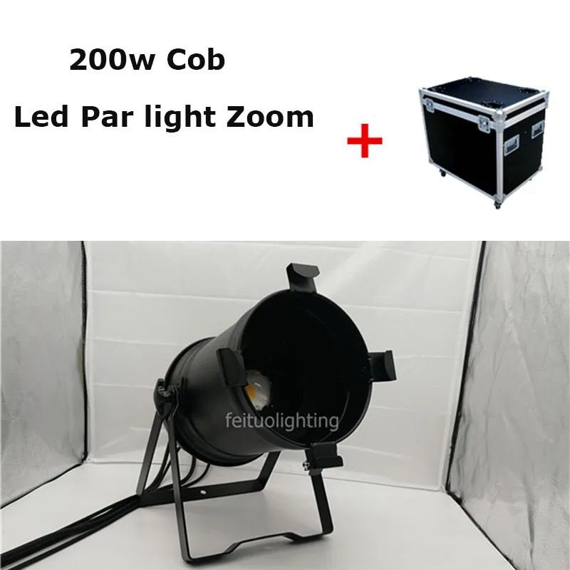 F светильник чехол+ 200 Вт Cob Led Par Светильник Zoom теплый белый(WW) Dmx512 с масштабированием светодиодный Par Can светильник