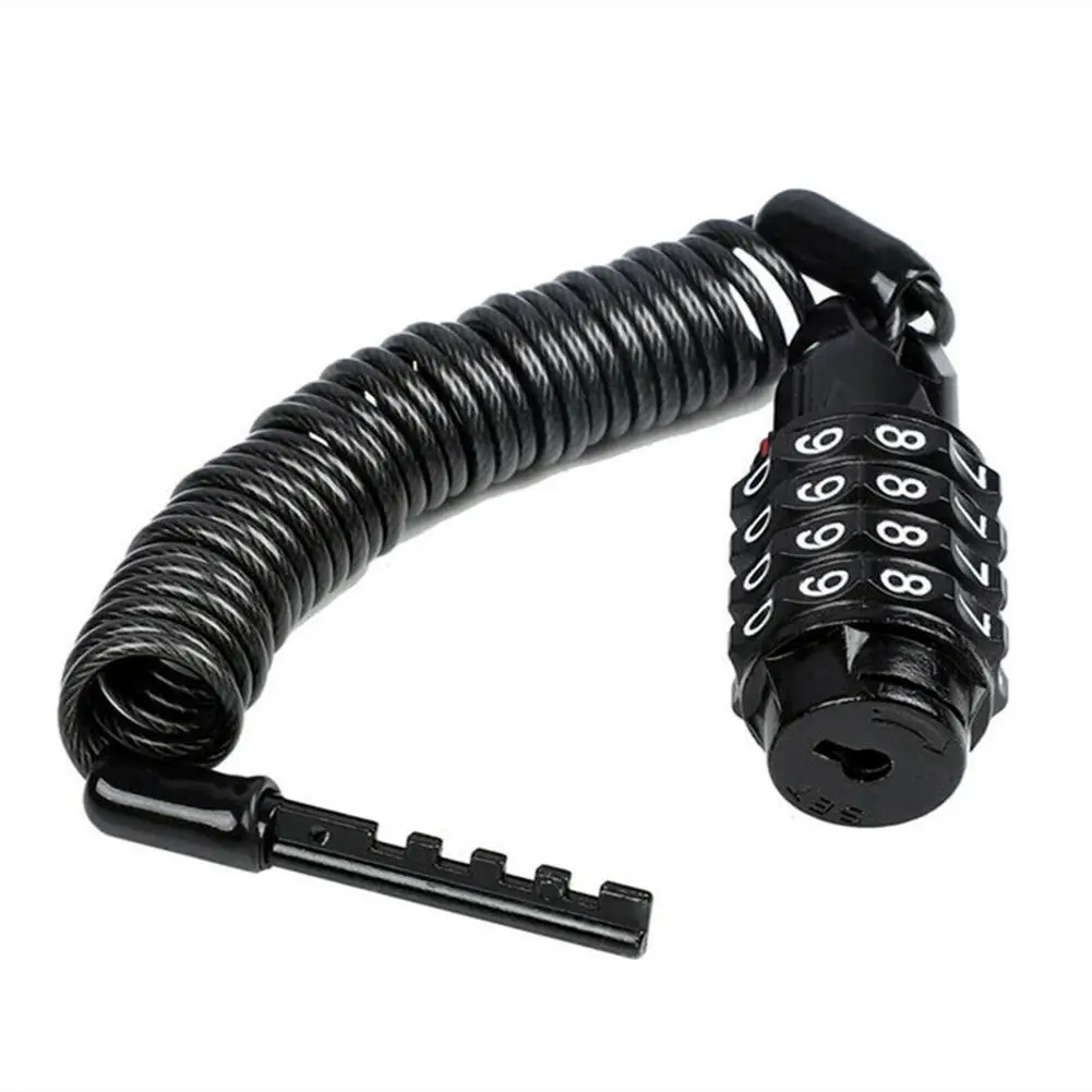 

Motorcycle Helmet Lock Anti-theft Lock Telescopic Cable Anti-theft 4 Digit Password Combination