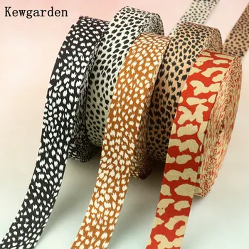 

Kewgarden DIY Hairbow Accessories 1-1/2" 1" 38mm 25mm 10mm Leopard Print Fabric Double Face Cloth Ribbon Handmade Tape 10 Meters