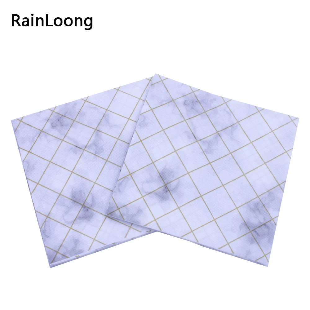 [RainLoong] принт квадратные плитки пола с рисунком бумажные салфетки, носовые платки для вечерние декоративный декупаж 33*33 см 5 пакетов(20 шт./упак - Цвет: As picture