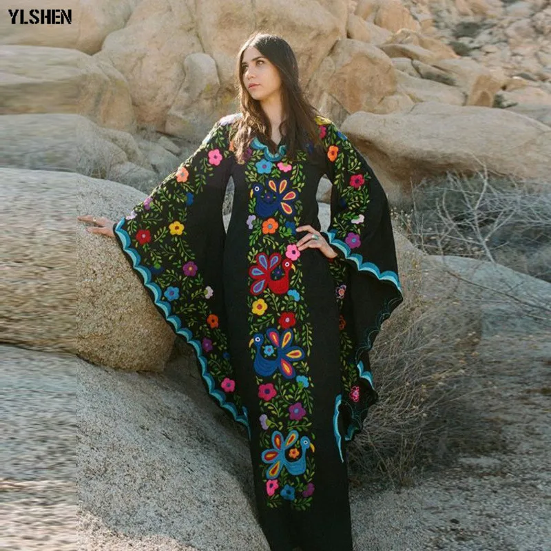 Autumn African Dresses for Women 2019 News Fashion Robe Long Dress Floral Print Bazin Vestidos Dashiki Party African Clothes 02