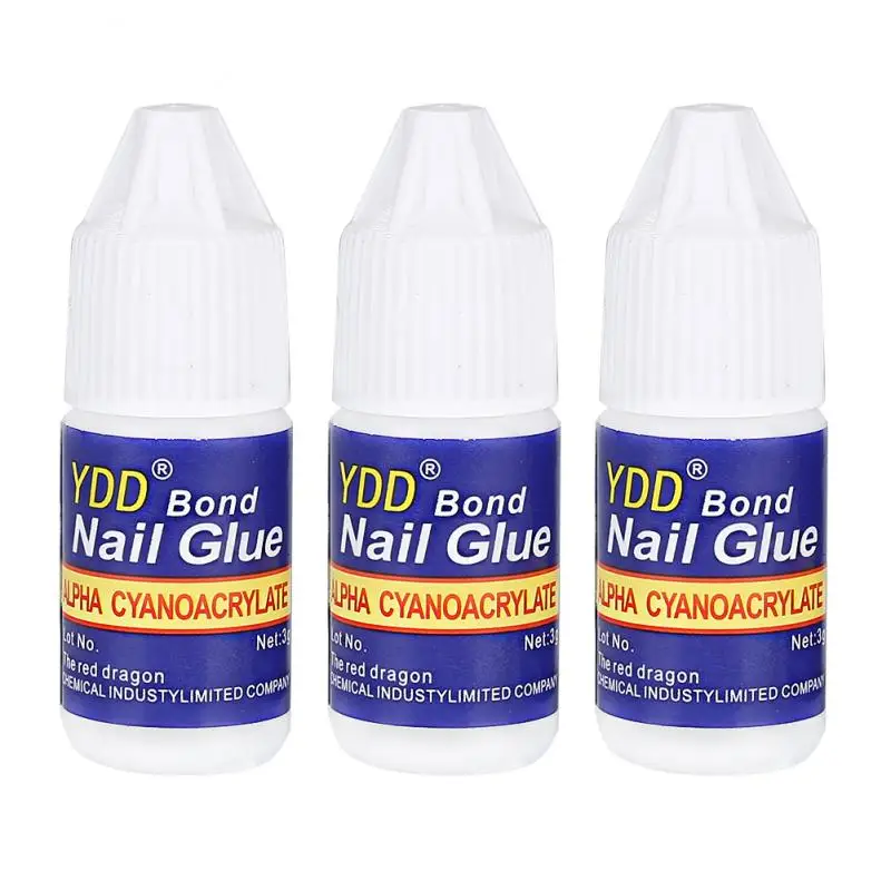 3Pcs Fast Drying Nail Art Glue Tips Glitter UV Acrylic Rhinestones 3D Decor False Manicure Tool Colle Ongle TSLM1 | Красота и