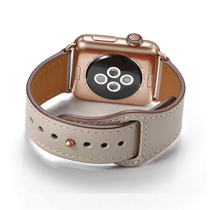 Ремешок из натуральной кожи для Apple Watch 42 мм 38 мм Смарт-часы аксессуары кожаный ремешок для часов браслет для iwatch ремешок