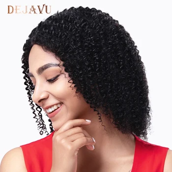 

Dejavu Kinky Curly Wig 13*4 Lace Front Human Hair Wigs Brazilian Remy Hair Short Curly Bob Wigs For Women 150% Deep Wave Wig