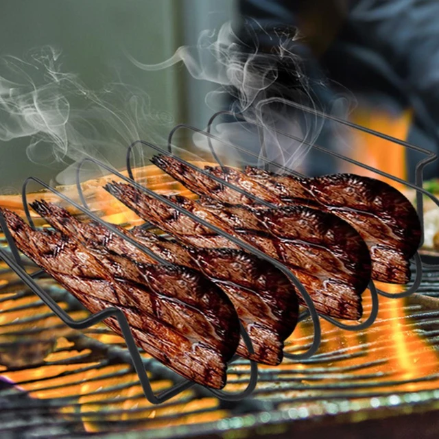 Non-stick Square Steak Rack Meat Grill Stand Roasting Rib Holder Barbecue  Tool BBQ Grill Barbecue Accessories For Park Camping - AliExpress