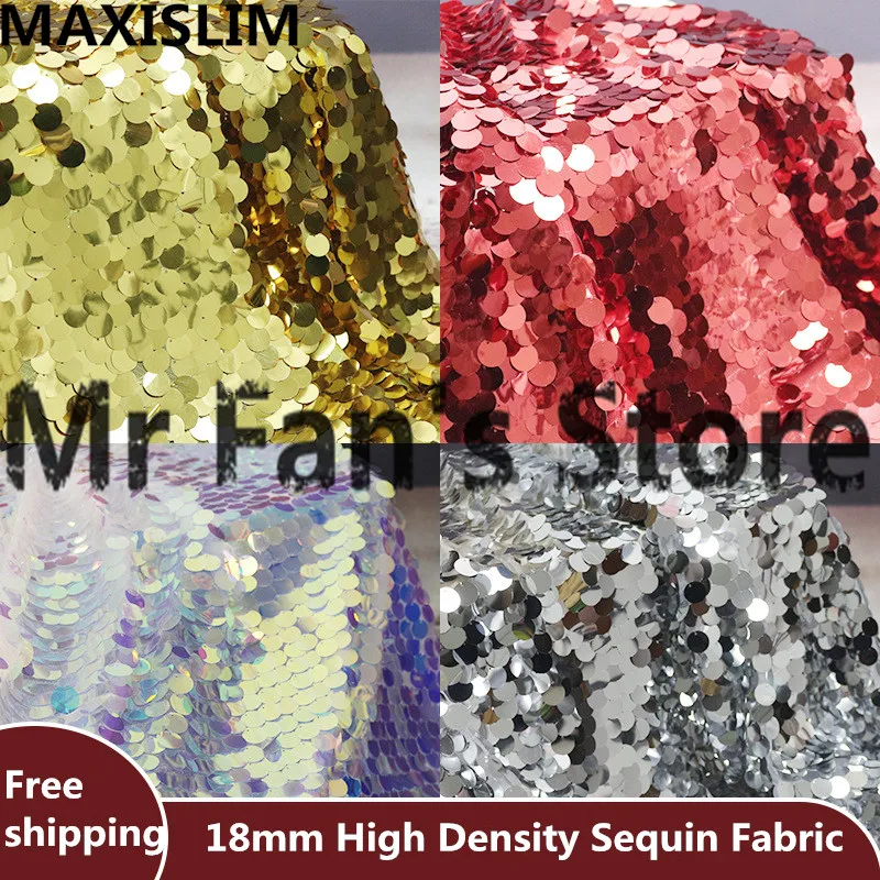 DIY ткань с блестками высокой плотности 18 мм блестки рыбья чешуя сетчатая ткань для фотосъемки фон одежда 130 см в ширину