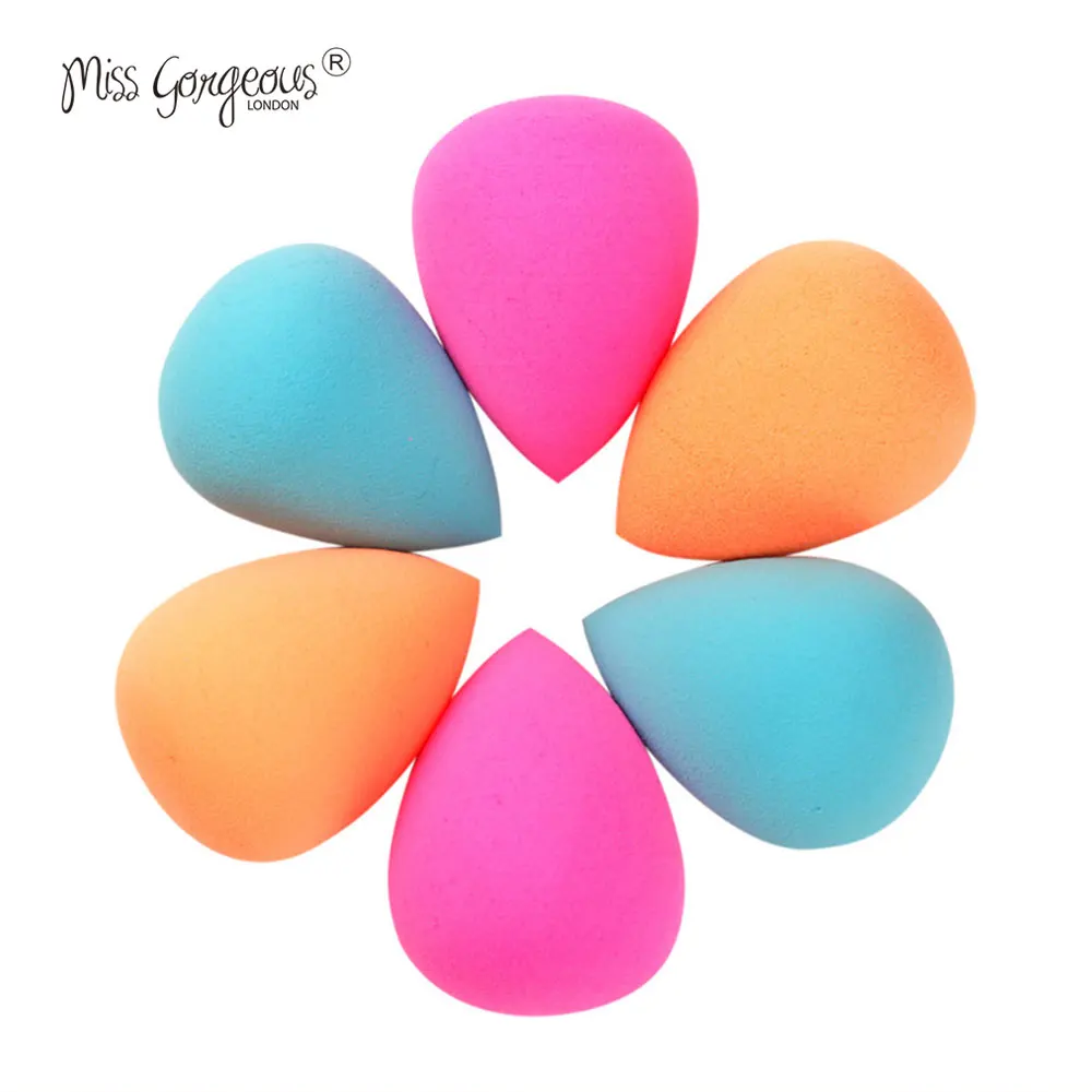 Бренд Miss Gorgeous 6 шт./компл. Pro мягкая губка для макияжа Губка косметическая пудра