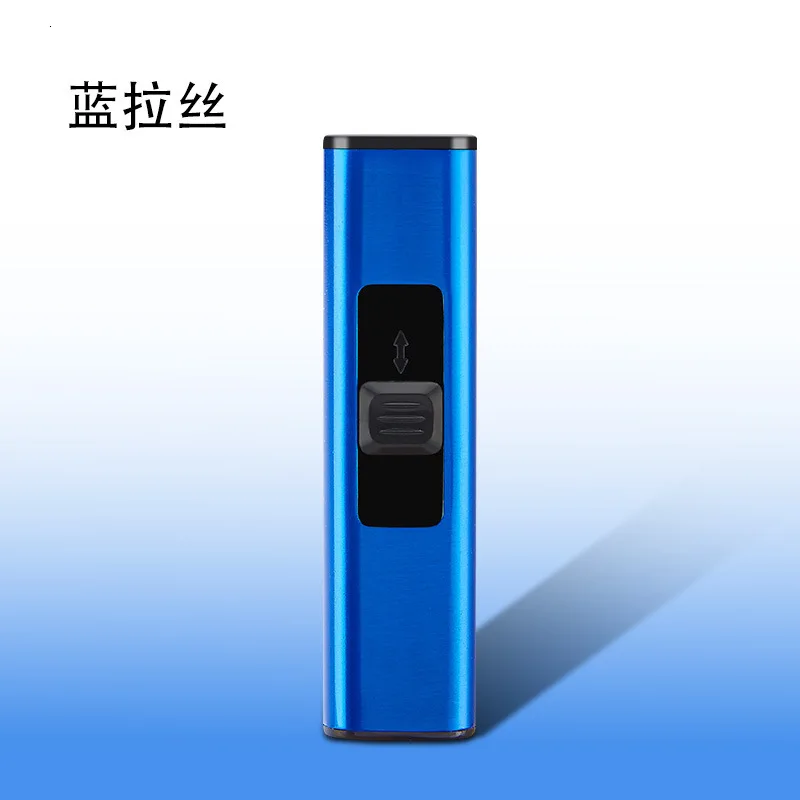 Оригинальность Windbreak Usb зарядка Зажигалка точечный детектор дыма зажигалка - Цвет: Blue wire