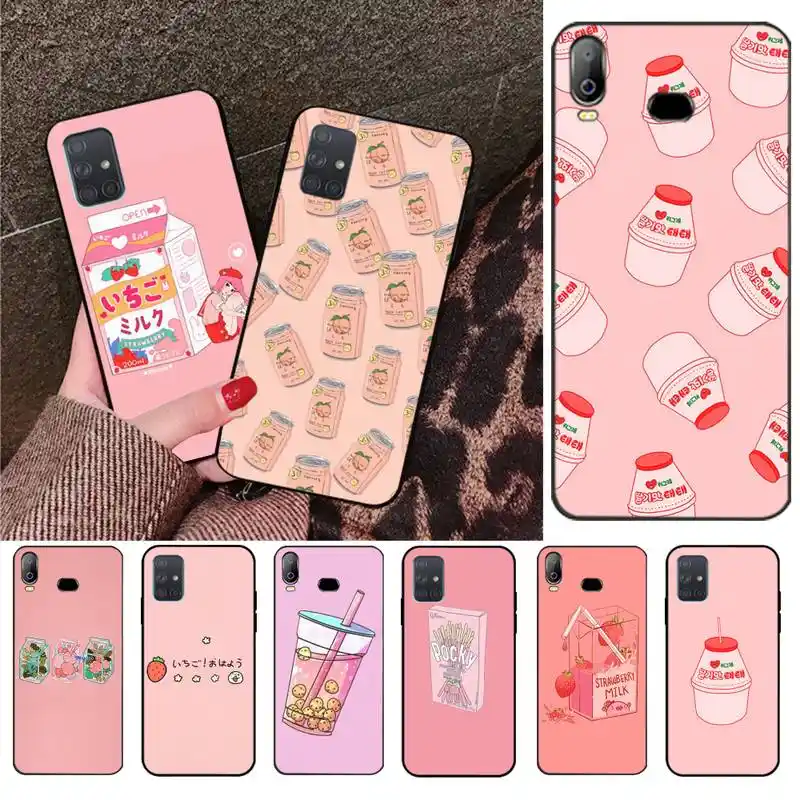 pics Kawaii Todoroki Strawberry Milk hpchcjhm kawaii japanese strawberry milk food bling cute phone case for samsung a10 a20 a30 a40 a50 a70 a71 a51 a6 a8 2018