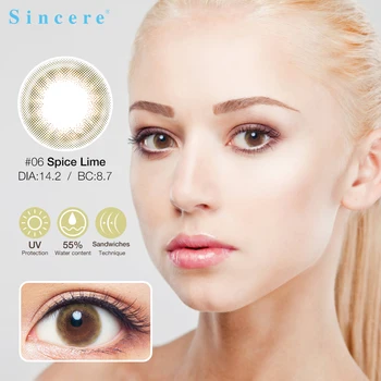 

2pcs/pair Sincere-vision Brand 2 lenses 0-900 Frame Glasses Degree Eyeddict Colored Contact Lenses for eyes Color Lens 1day use