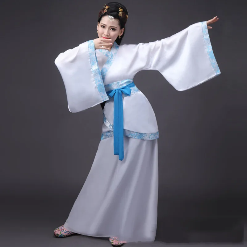 Женский китайский традиционный ханьфу Тан костюм халат для маскарада взрослых представление сценическое платье для танцев Cheongsam наряд комплект одежды