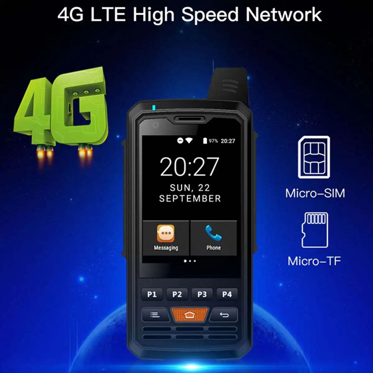 F50 мобильный~ телефон Zello Walkie Talkie Android 6,0 4G FDD-LTE телефон сильный фонарь мобильный телефон четырехъядерный смартфон Поддержка SO