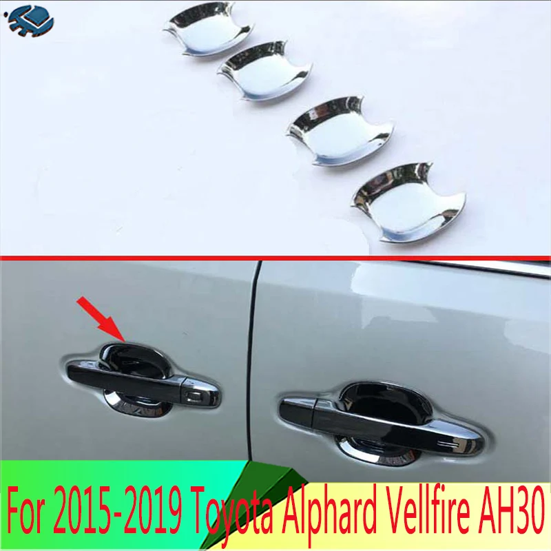 

Для 2015-2019 Toyota Alphard Vellfire AH30 автомобильные аксессуары ABS Хромированная дверная ручка крышка чашки отделка полости