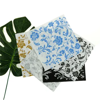 

Hot Sale 20pcs/pack Colorful Beverage Paper Napkins Flower Event &Party Tissue Napkin Decoration Serviettes For Decor Decoupage