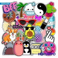 

50pcs Lovely Fresh Girl Art Style Stickers Kawaii Anime Beach Graffiti Sticker Letter Diary Scrapbooking Stationery Pegatinas