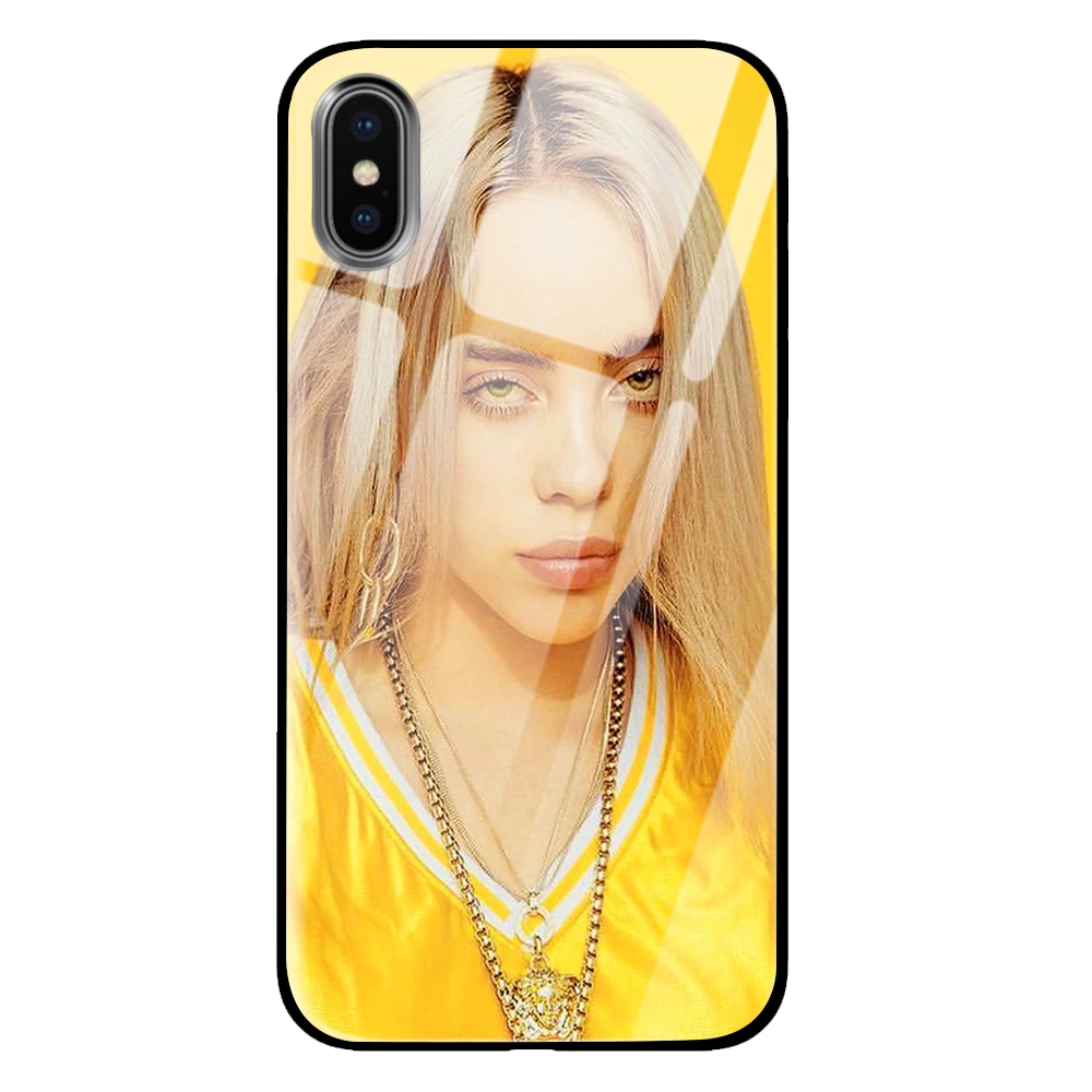 8 Billie Eilish роскошный чехол из закаленного стекла для iPhone 5 5S 6 6s 7 8 Plus X XS XR 11 Pro Max - Цвет: 8