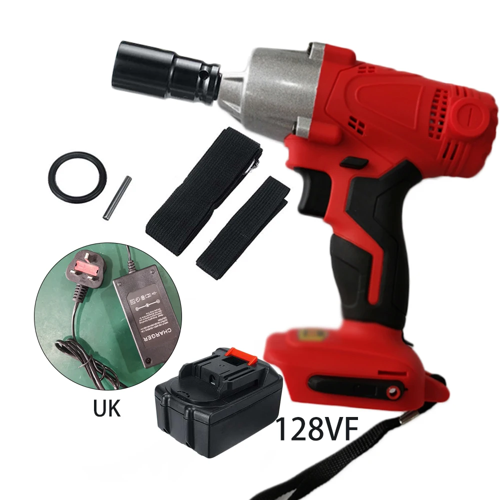 

128VF 350Nm Electric Rechargeable Impact Driver Drill Bit W/Led Light & Battery Replacment Tool Parts