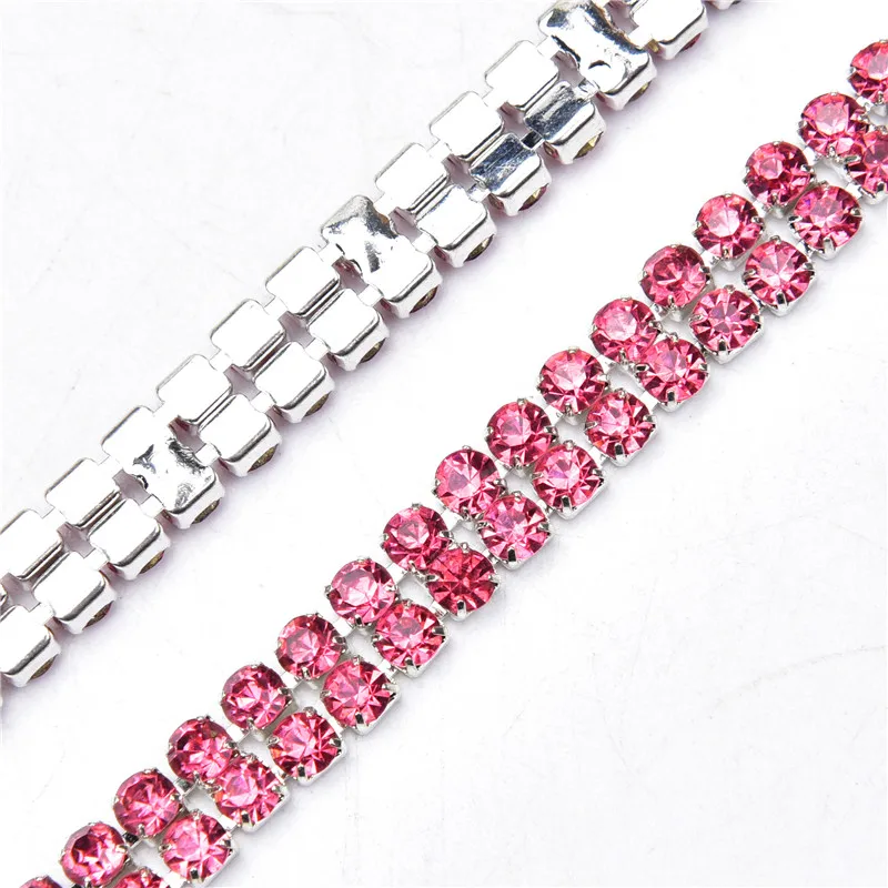 2 Rows Glass Diamond Chain 5 Yard 6mm 