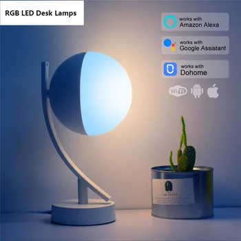 オンライン Rgb Ledデスクランプ7ワットスマート音声led制御無線lan Appリモート調光対応寝室のテーブルナイトライトで動作alexa Googleホーム