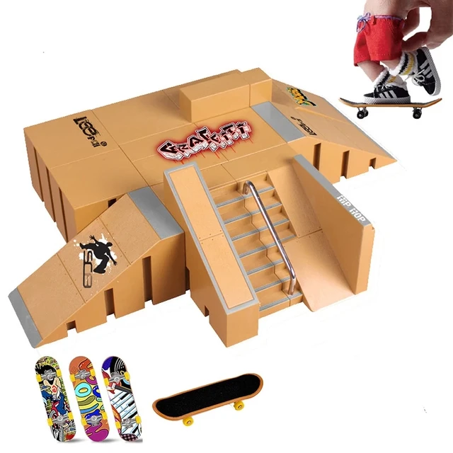Mini Alloy Finger Skating Board Venue Combination Toys Children Skateboard Ramp Track Educational Toy Set For Boy Birthday Gifts 1