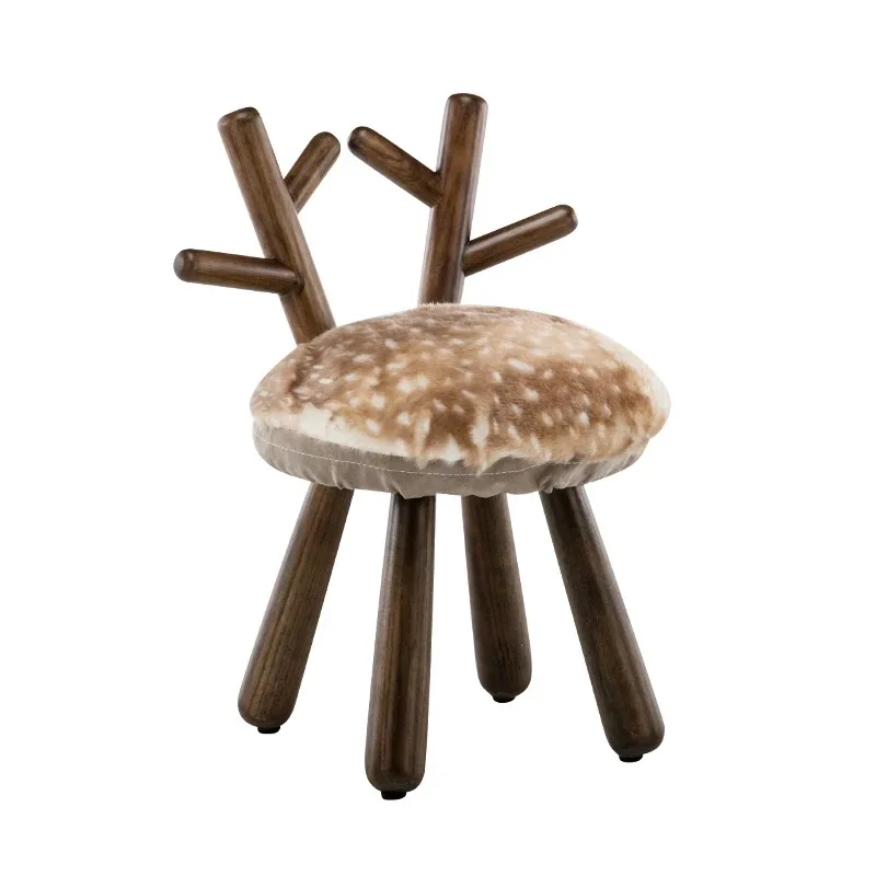 Модные детские столы и стулья в стиле Луи, овцы, кролик, олень, жираф, Мультяшные стулья из массива дерева, обеденный стул, доска для смены обуви - Цвет: S5
