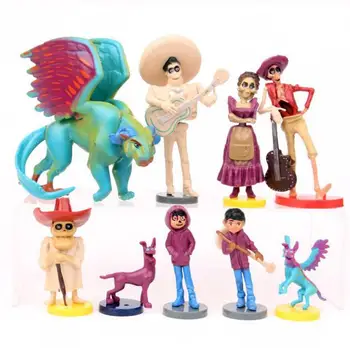 

[Funny] 9pcs/lot 5-10cm Movie Coco Pixar Miguel Riveras Action Figure Toys Collection Miguel/Ernesto de la Cruz Hector Kids gift