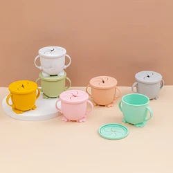Baby Feeding Cups Baby Learning Baby Drinkware Silicone Snack Cups For Toddlers Kids BPA Free Silicone Baby Sippy Cup