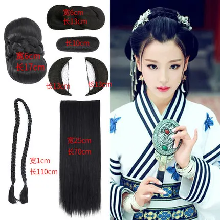 Древний костюм женская одежда универсальная старинная для волос Стиль Рог волос булочка набор с головным убором - Цвет: 15