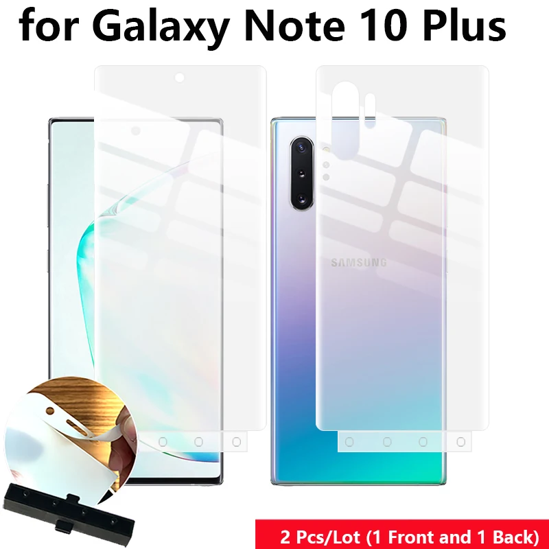 

2 Pcs/Lot Front & Back Fixed Scratch Proof Anti Finger Hydrogel Screen Protector for Samsung Galaxy Note 10 Plus 6.8" Full Film