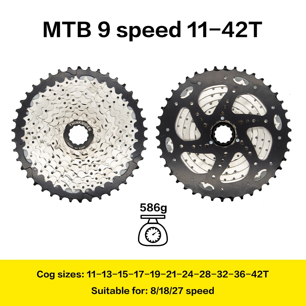 ThinkRider 8 9 10 11 Speed Velocidade Bicycle Cassette Mountain Bike MTB Freewheel Sprocket 36T 40T 42T 46T 50T 52T for Shimano