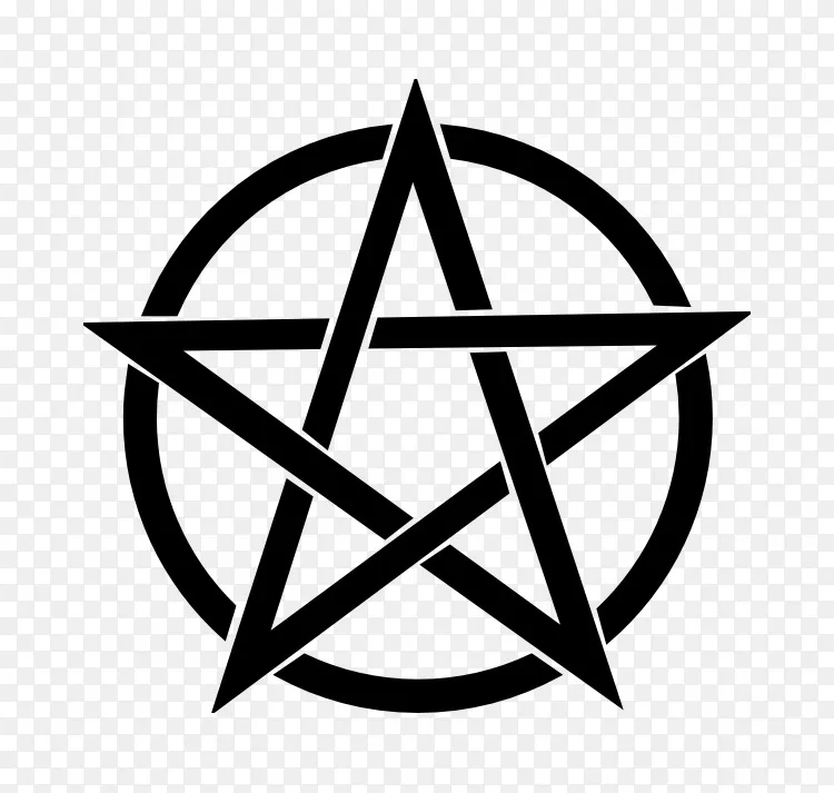 五角星五格wicca剪贴画-绿色能源标志模板下载