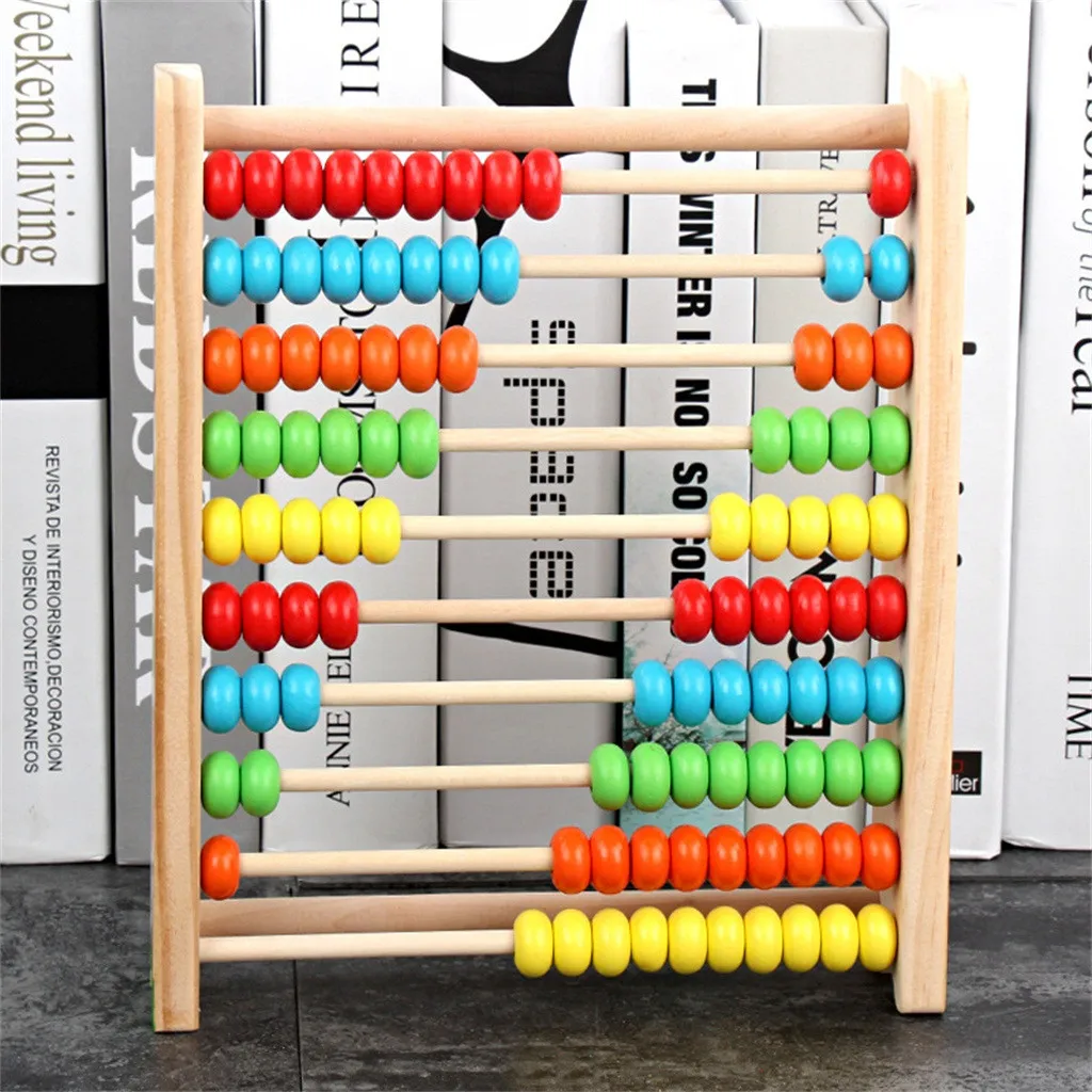 Деревянные игрушки маленькие Abacus y Раннее Обучение обучающая игрушка компьютерная рама математическая игрушка счетная игрушка деревянные 100 бусины для детей математика