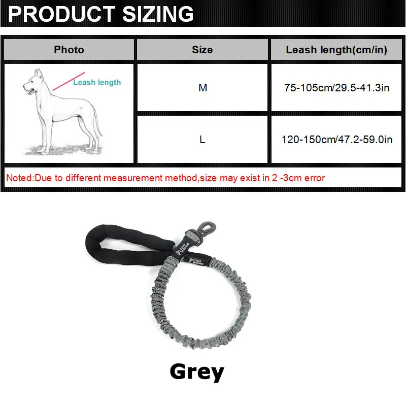 TUFF HOUND Pet Dog No Pull Leash Nylon Leash for Dogs Quick Release Elastic Lead Rope With Control Handle For Walking Running