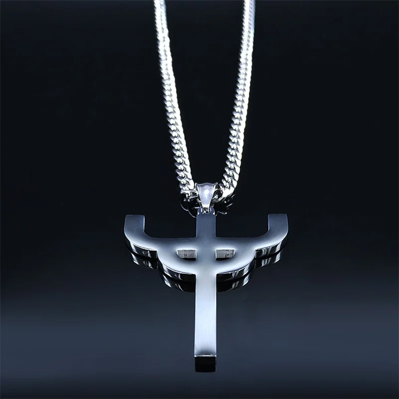Gothic Judas Priest Edelstahl-Halskette für Damen, Silberfarben, Heiligen-Anhänger, Schmuck, Acero Inoxidable N1181S03 – Detail 4