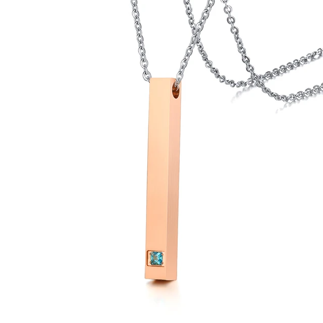 CZ necklace rosegold