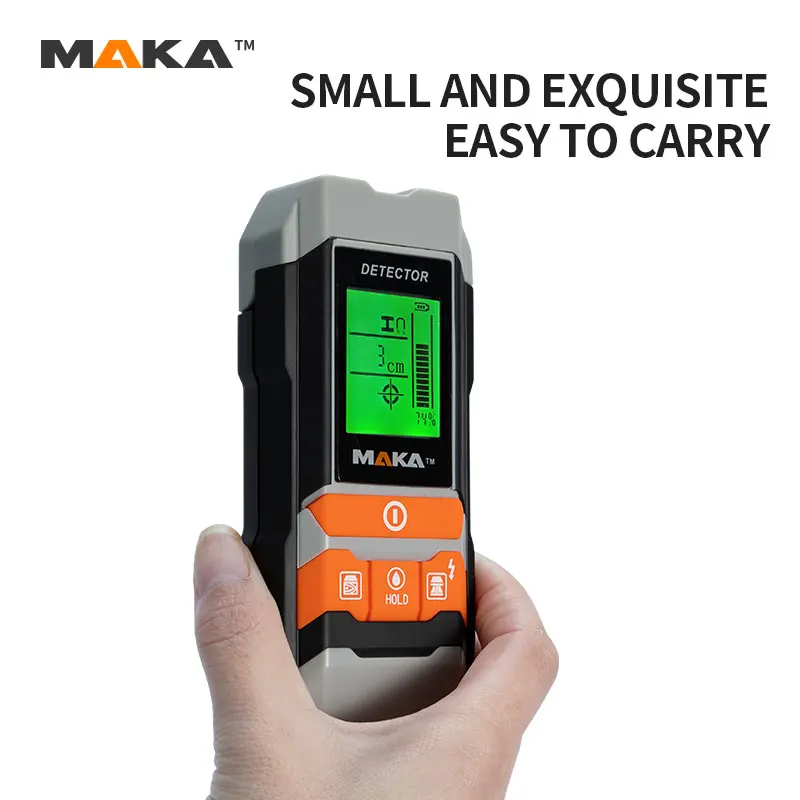 Multifunctional Digital Wall Detector Metal Wood Moisture Detector AC Voltage Cable Wire Finder LCD HD Display MAKA MKL-D05