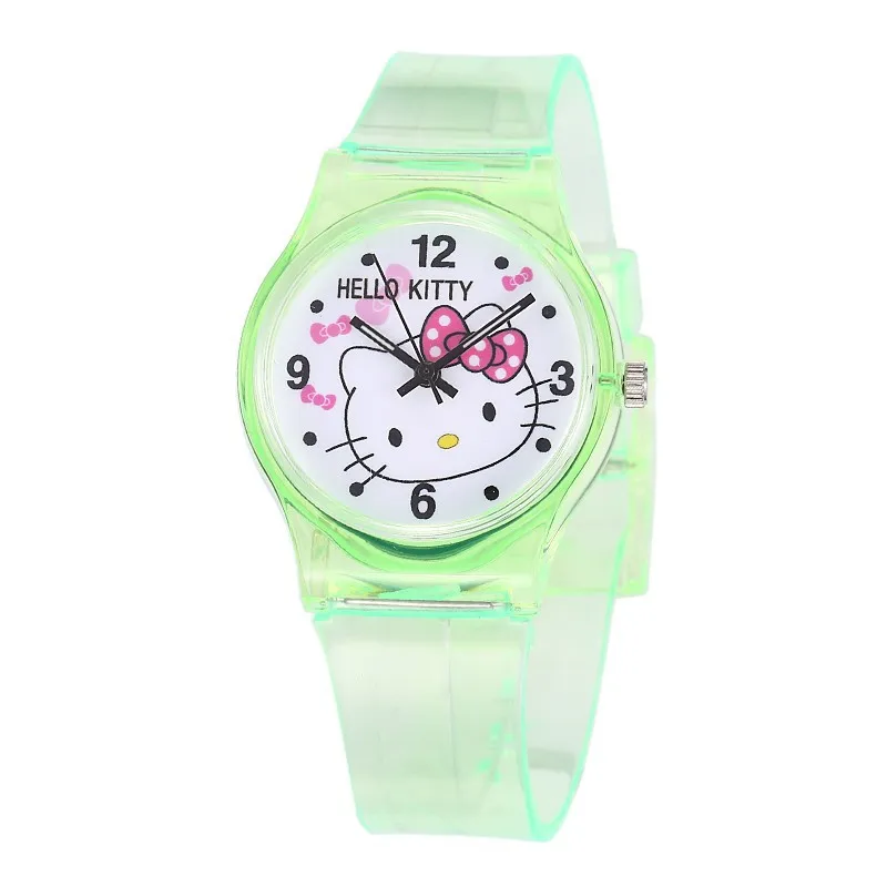 green4 Водонепроницаемые Детские часы hello kitty 30 м, повседневные прозрачные детские часы, желеобразные часы для девочек, наручные часы для мальчиков, часы relogio - Цвет: green4
