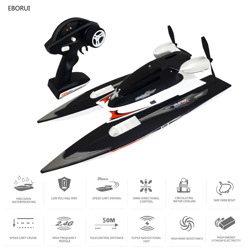 

EBORUI RC SpeedBoat FY616 RC Boat 2.4GHz 35km/h High Speed RC Racing Boat Velocity Remote Control Boat Toy for Kids and Adults