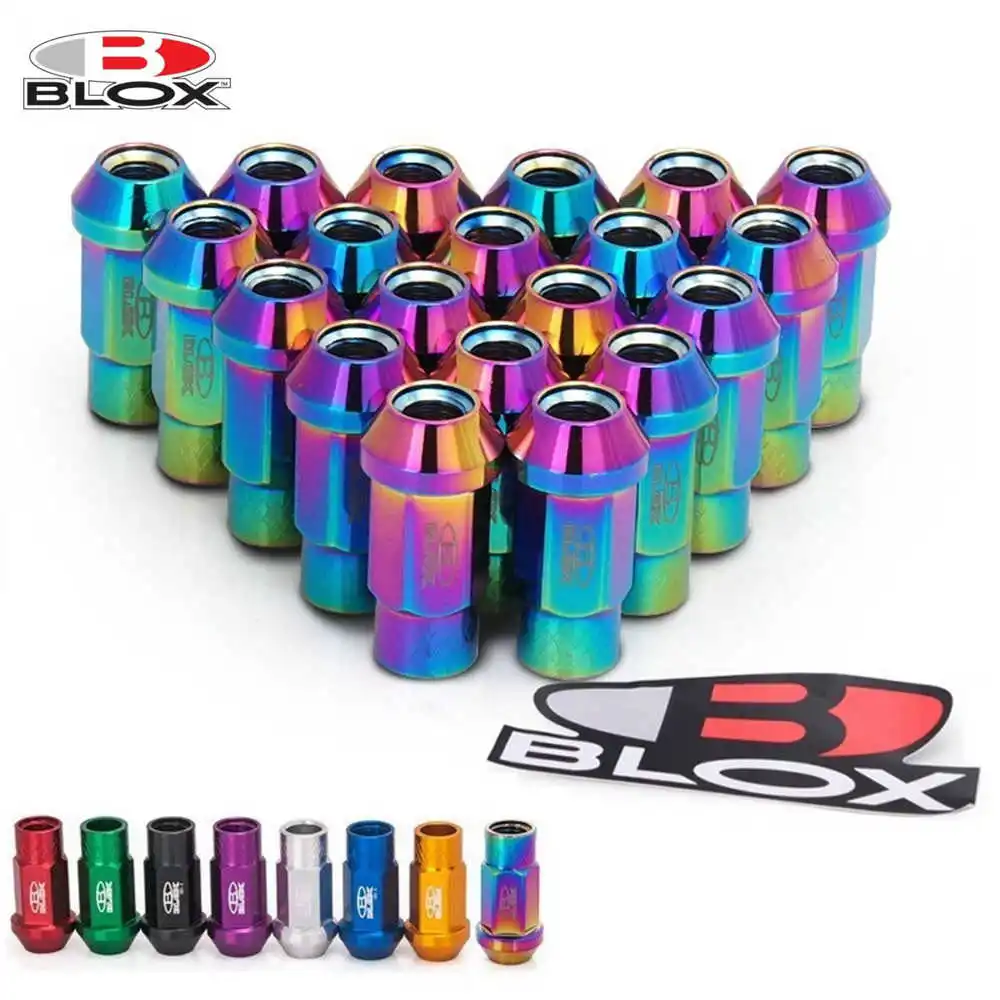 20PCS/Set BLOX Racing Forged 7075 Aluminium Car Wheels Rims Lug Nuts M12x1.25 / M12x1.5 L:50mm
