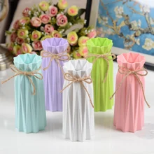 Origami Plastic Flower Vase Imitation Ceramic Nordic Flower Pot Flower Basket nordic vases for flowers Home Decoration Origami Plastic Flower Vase Imitation Ceramic Nordic Flower Pot Flower Basket nordic vases for flowers Home Decoration